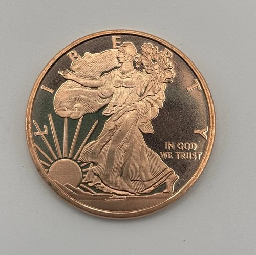 Walking Liberty .999 Fine Copper Bullion Round 1 Ounce