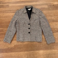 Talbots brown tan three button blazer jacket size 14P b27