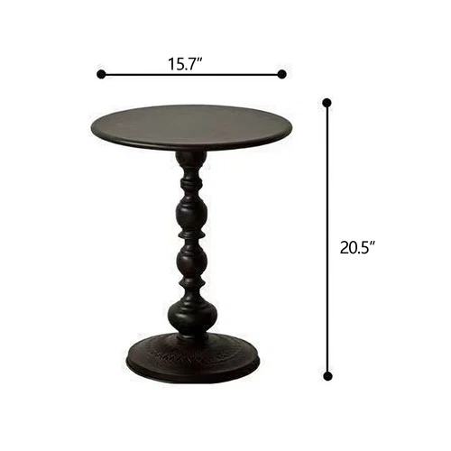 Metal Round Side Table Vintage End Table Small Accent Pedestal Table Nightstand - Picture 2 of 19
