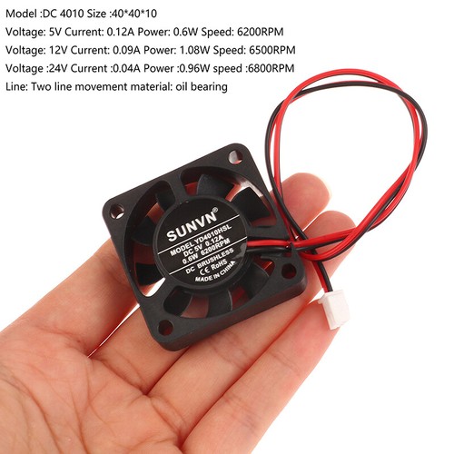 For 40mm Heat dissipation Fan DC 5V 12V 24V 4010 Oil Bearing Brushless Cooling-w - Photo 6/15