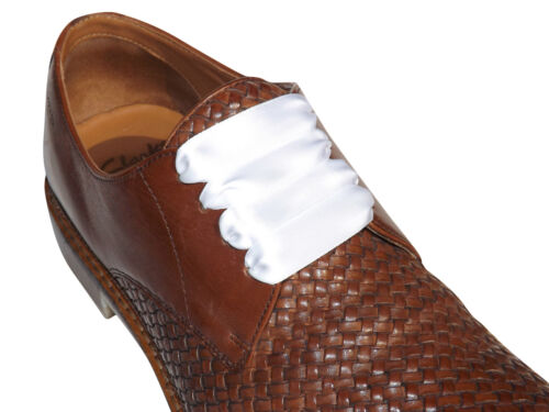 Coloured Satin Ribbon Shoelaces With Aglets For Mens Dress Shoes, Formal Shoes** - Picture 12 of 21