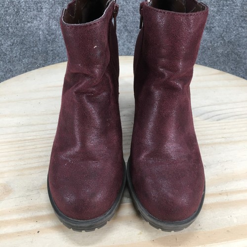 Call It Spring Boots Womens 8 Adeliza Zip Ankle Bootie Purple Faux Leather Heels - Picture 6 of 20