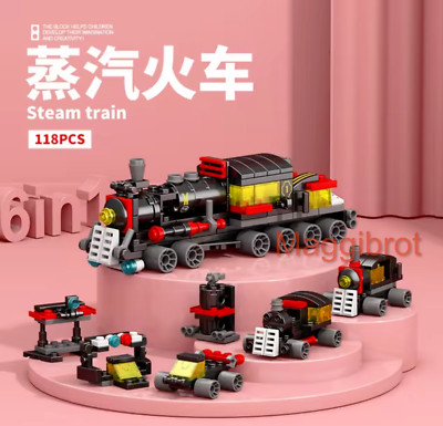 6in1 Mini Eisenbahn Polarexpress uvm. voll kompatibles Klemmbausteinset 118+ pcs