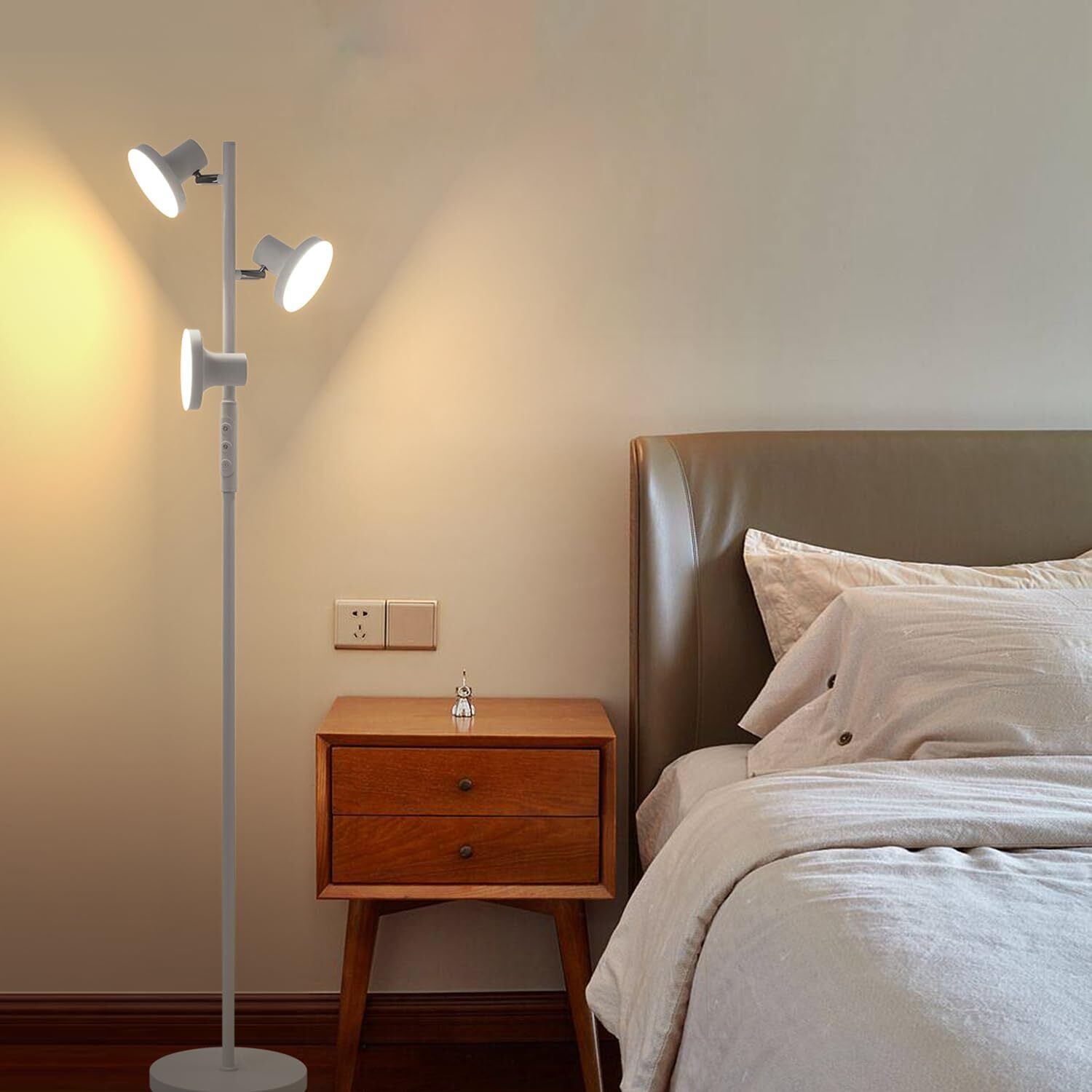 SIBRILLE 36W Silver Gray Floor Lamp Super Bright LED Standing Lamp with Remot...