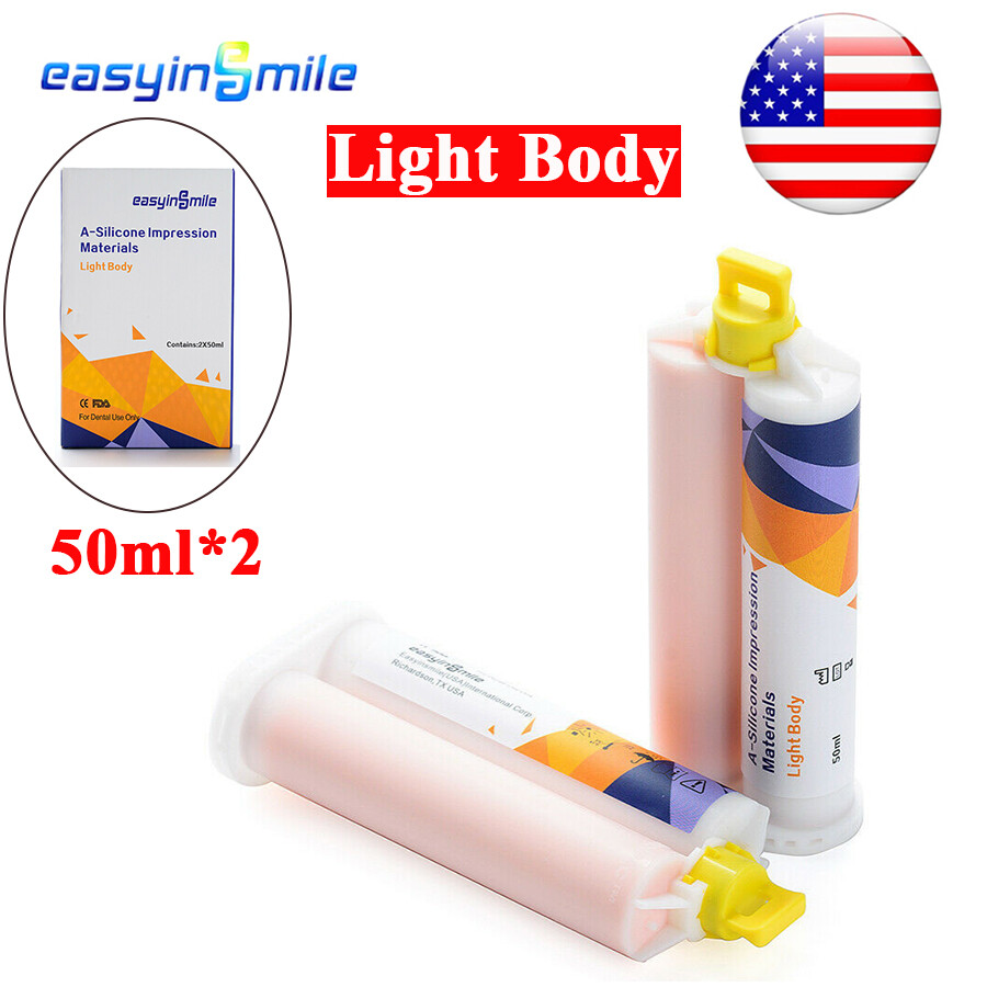 EASYINSMILE Dental Light Body Impression Material Silicone 2 Cartridges