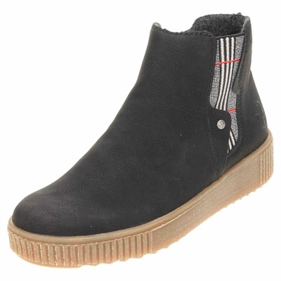 rieker black patent ankle boots