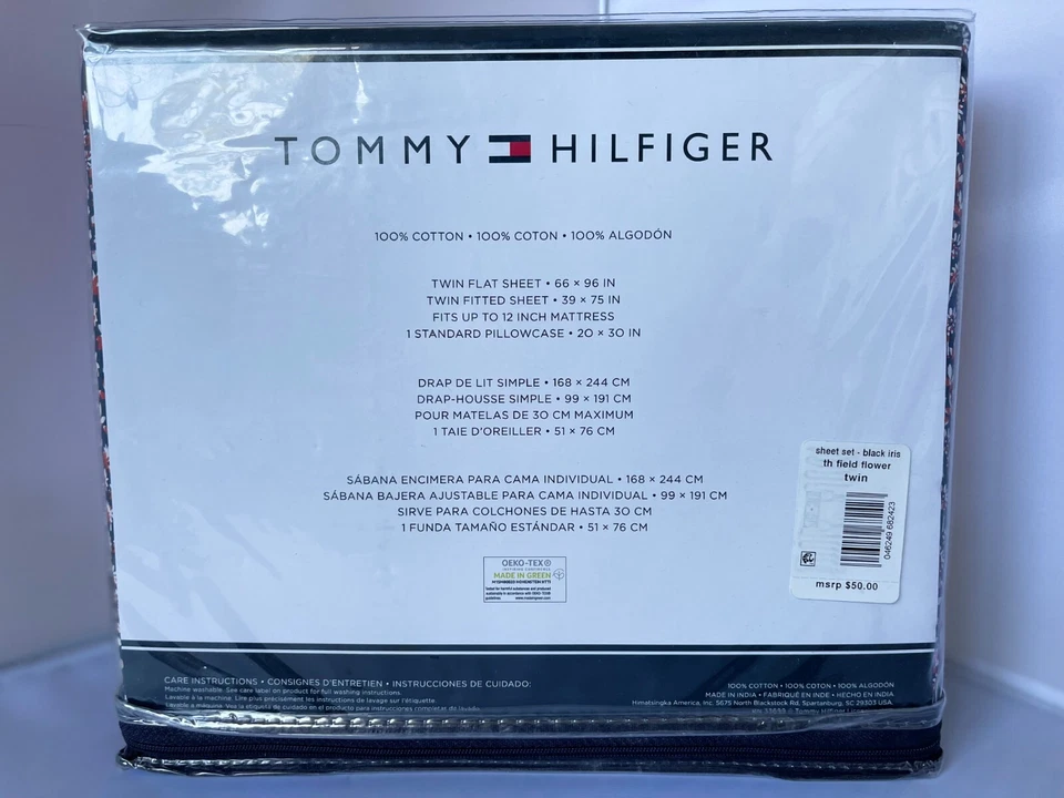 Tommy Hilfiger Black  Iris Field Flower  Sheet Set - Image 4 of 4