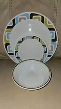 Corelle Squared 1 Place Setting Soup Bowl Salad & Dinner Plates 3 Pieces