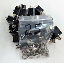 *NEW* (25 EA) SWITCHCRAFT 114BPC -1/4" TRS JACKS W/SHUNT COMPLETE WITH HARDWARE