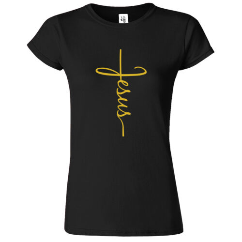 T-shirt Gesù Croce Donna Fede Cristiano Religiosa Bibbia Cristo Chiesa Maglietta Nuova - Foto 9 di 36