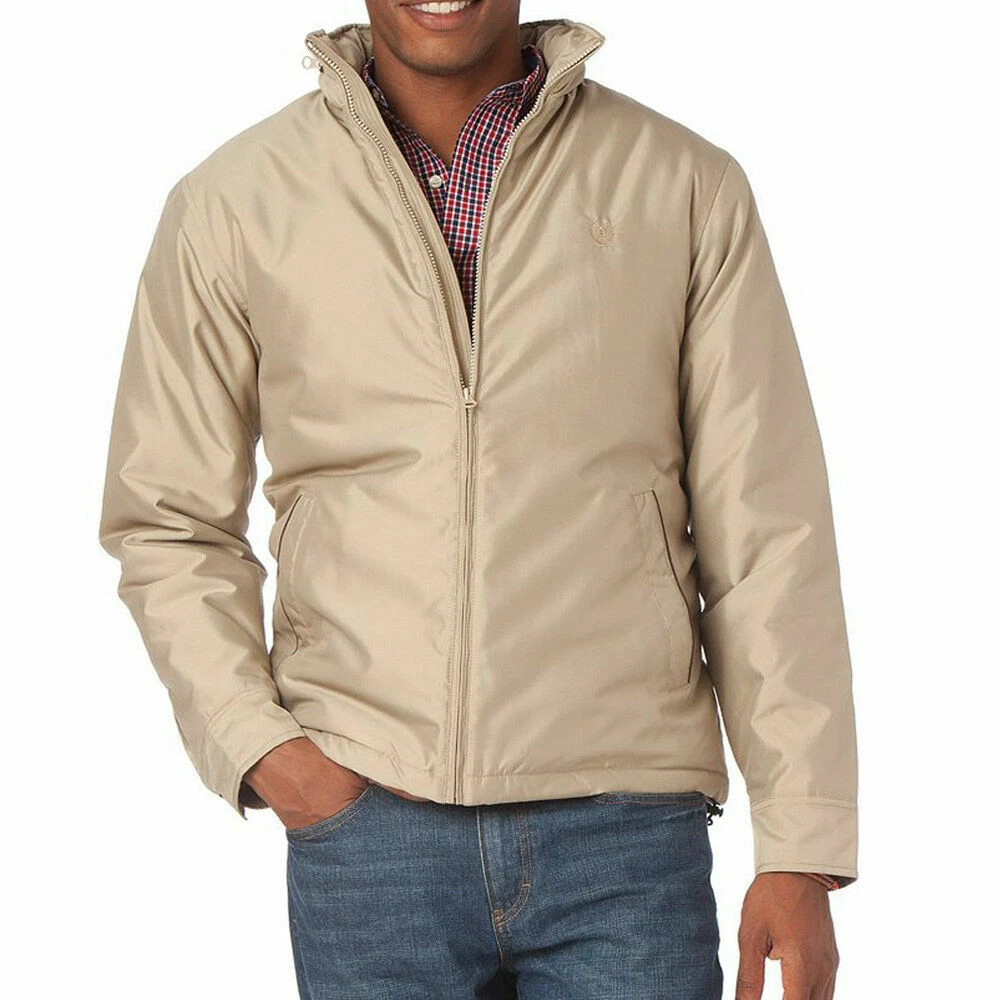 Chaps Men's Classic-Fit Full Zip Softshell Lined Beige Coat/Jacket Size XL