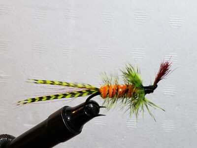 ** 2 FLIES ** RED HORNED ALIEN BOMBER ** SIZE 6 * FLY-FISHING-FLIES ** 2 FLIES ** RED HORNED ALIEN BOMBER ** SIZE 6 * FLY-FISHING-FLIES