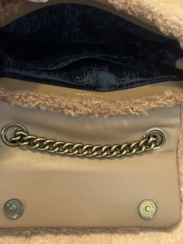 KURT GEIGER London Bag Kensington Shoulder Camel Brown Eagle-Head Brass Fabric - Picture 16 of 18