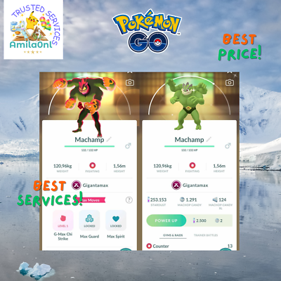 #ad #ad Pokémon Go Shiny gigantamax Machamp Mini PTC Or Trade 20K Stardust $3.00