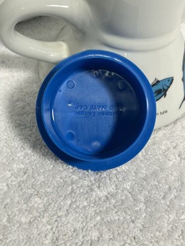 Feltman Langer 1982 No Spill Fish Mug Cup with Lid Marlin Shark Vintage TTT - Picture 5 of 5