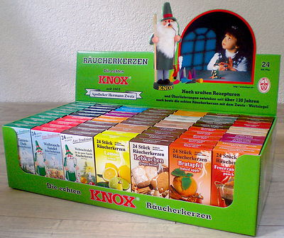   24 Original Knox Räucherkerzen Große Auswahl Frisch ! Erzgebirge Räucherkegel