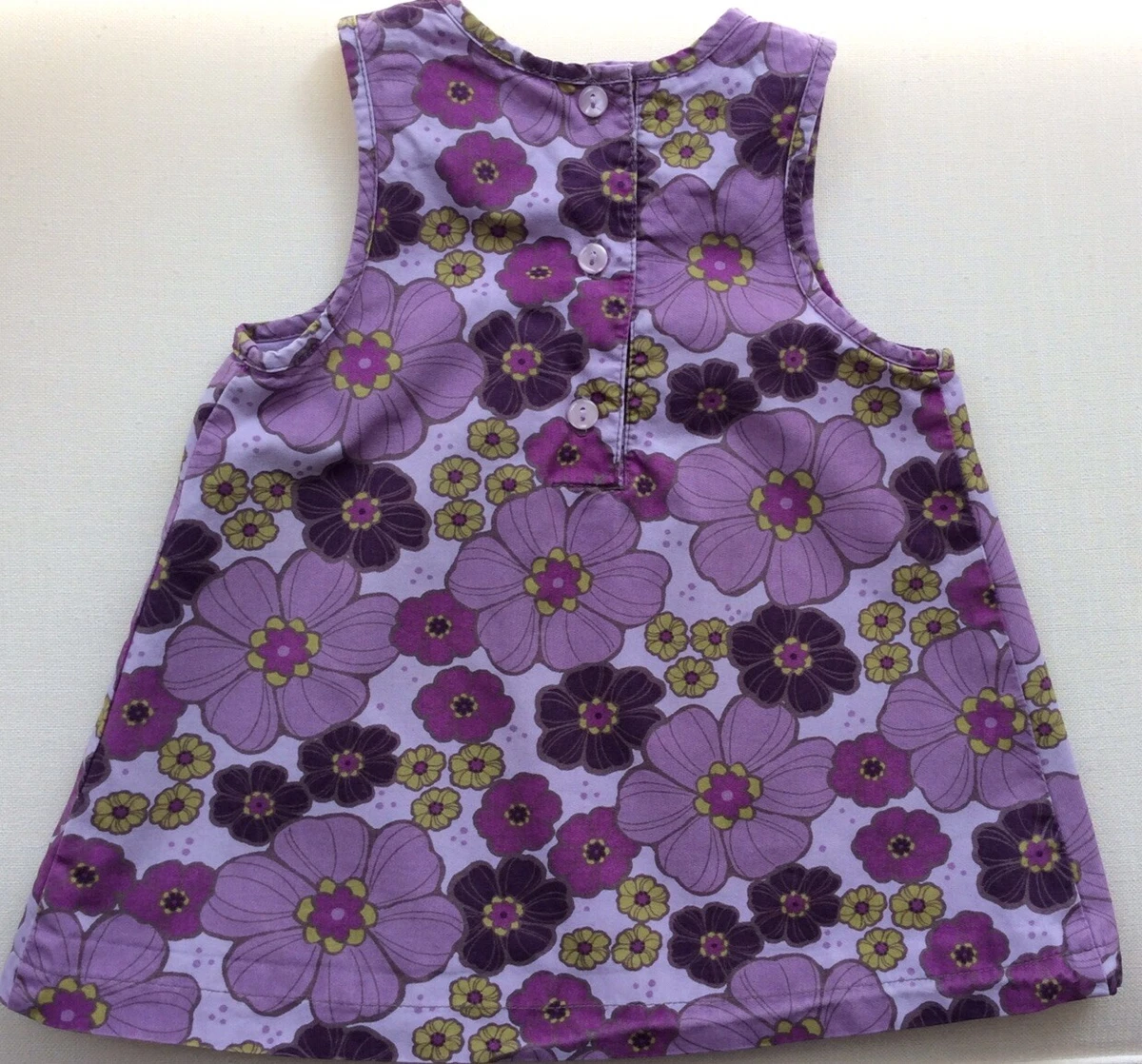 H M Girls Size 3 Mths Size 00 Purple Flower Power Dress