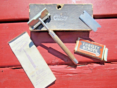 Vintage Christy Advertiser Razor in original Box with blades and instructions