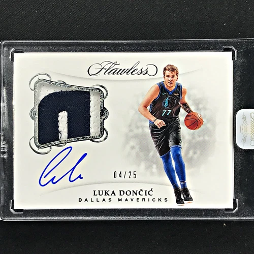 2018-19 Flawless Luka Doncic Rookie Patch Auto Silver 4/25 Encased