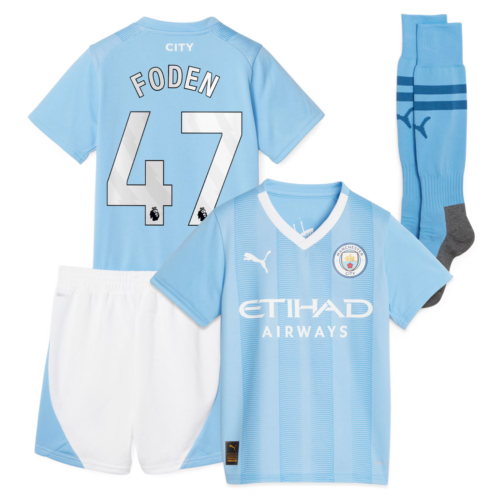Manchester City Minikit Kid's (Size 5-6Y) Puma Home Minkit - Foden 47 - New - Picture 1 of 1