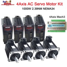 4Axis Mach3 1KW 4NM AC Servo Motor Driver NEMA34 Servosteuerung Servomotor CNC