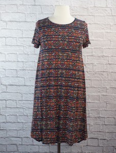 Lularoe-Carly-Striped-Aztec-Print-Large-Dress-NEW