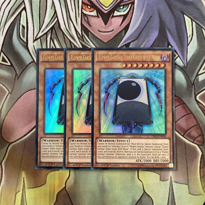 DRL3-DE036 x3 Blume Kardian Zebra Gras mit Mond Ultra Excellent Yugioh