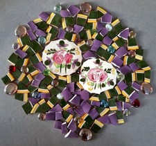 Stangl Della Ware "El Rosa" 110 Mosaic Tiles  30 Glass Gems  2 Focals