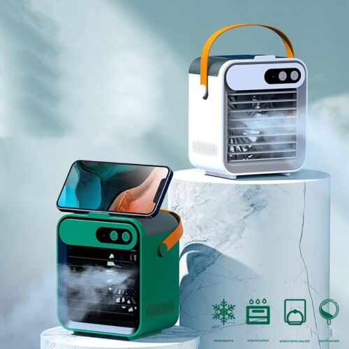 USB Portable Refrigeration Air Cooler Humidification With Mobile Phone Holder - Foto 1 di 10