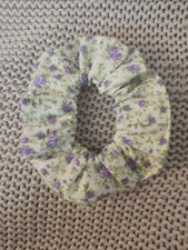 Handmade Hair Scrunchie Purple color Floral theme
