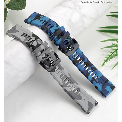 For Garmin Fenix Series 26mm Camouflage Printed Silicone Watch Strap - Picture 4 of 25