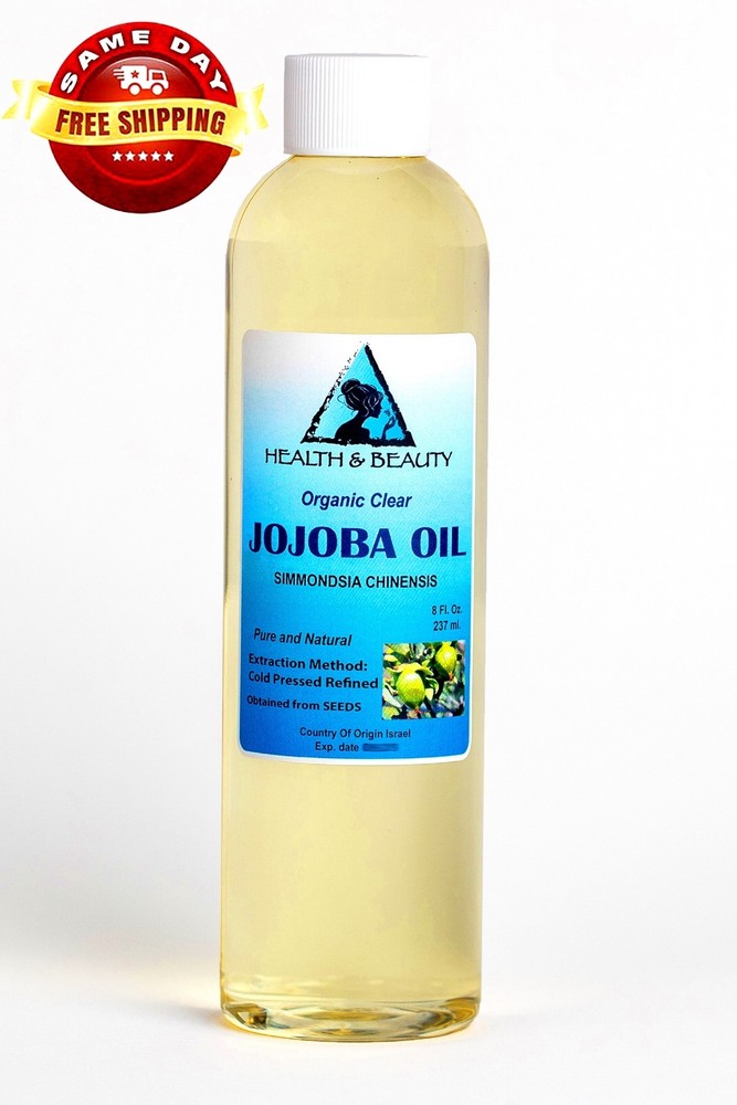 JOJOBA OIL CLEAR ORGANIC CARRIER COLD PRESSED REFINED 100% PURE 8 OZ