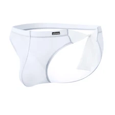 Adannu Men Slips Hipster Underwear Panties Transparent Side Lace up Tanga Brief