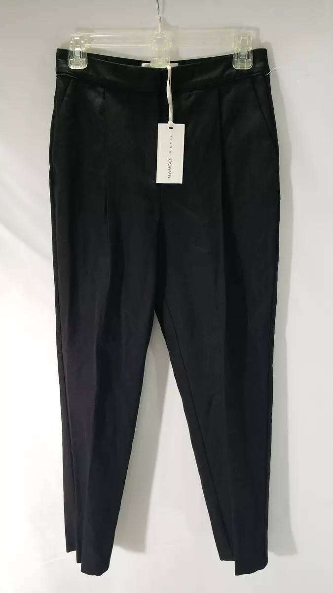 Mango Womens Linen and Cotton Dress Pants Black Size 2 LTD Edition