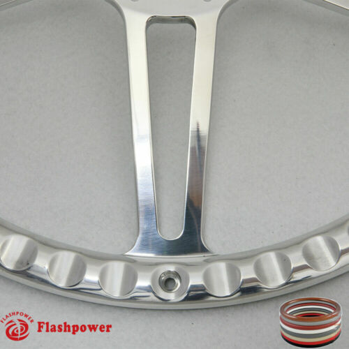 15.5" Polished Billet Steering Wheel White Half Wrap Firebird Ford - Bild 9 von 10