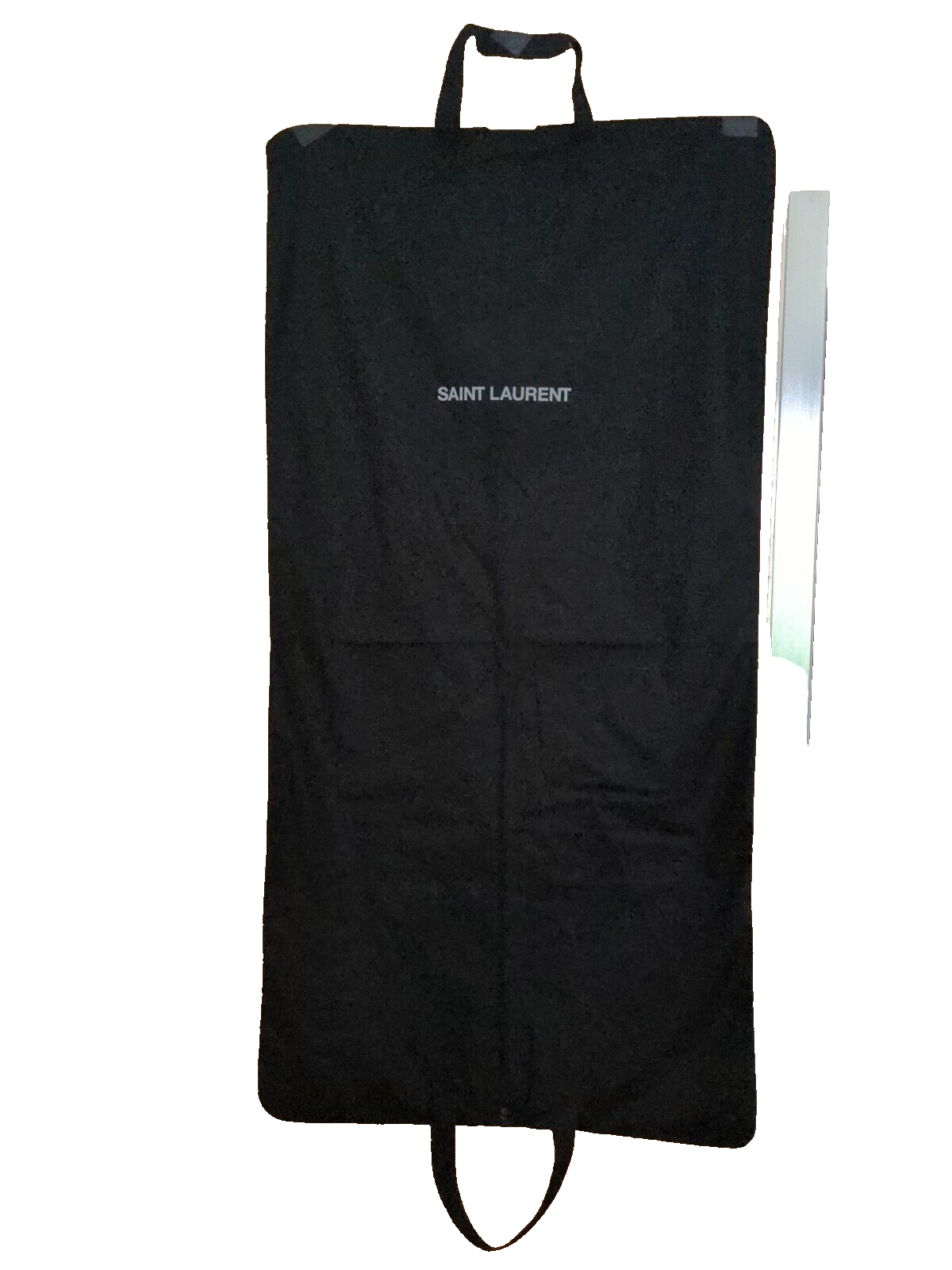 Saint Laurent Paris YSL Borsa per indumenti in tessuto di cotone nero 46" x 23 5"