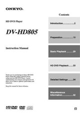 Onkyo DV-HD805 Lettore DVD Manuale del proprietario