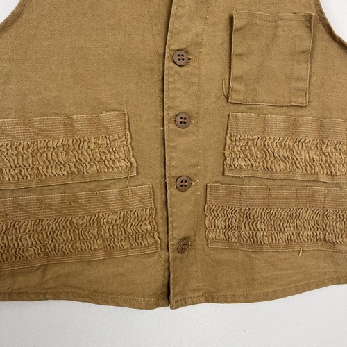Vintage JC Higgins Vest Hunting Canvas Cotton Tan Brown Workwear - Picture 2 of 6