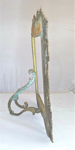 Vintage Art Nouveau Gilded & Painted Cast Iron Picture Frame, Large, Shabby Chic - Picture 6 of 9