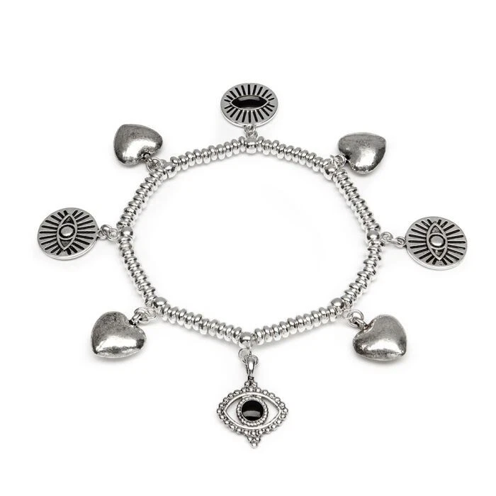 BIGIOTTERIA DONNA VESTOPAZZO BRACCIALE ARGENTO ELASTICO CON PENDENTI LO00162 - Immagine 2 di 2