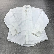 After Six Shirt Mens Medium 15.5 Button Up Dress Tuxedo White Casual Adult