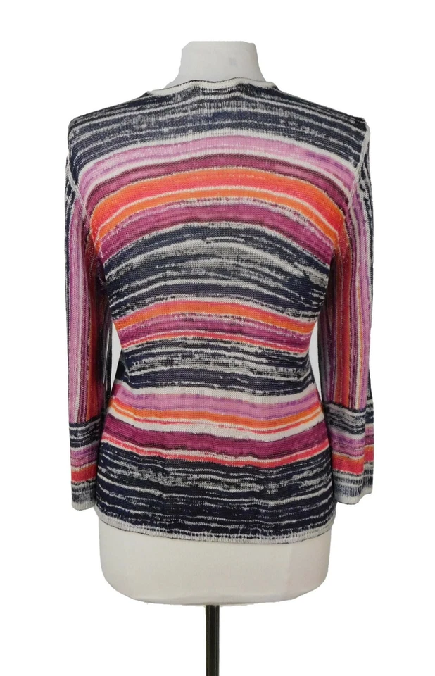 NUEVO CON ETIQUETAS ZOZO Pintado a Mano Reversible Para Mujer Cárdigan Suéter Negro Rojo Lino Grande Foto 3 de 4