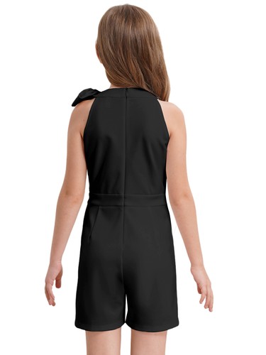 Kids Girls Rompers Breathable One Piece Homecoming Jumpsuit Bowknot Birthday - Picture 57 of 78
