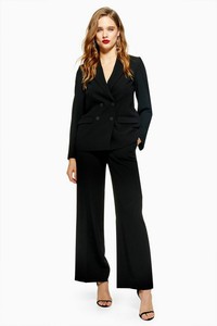 black wide leg suit trousers
