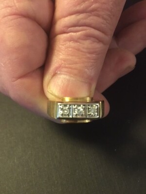 14k mens diamond used yellow gold ring