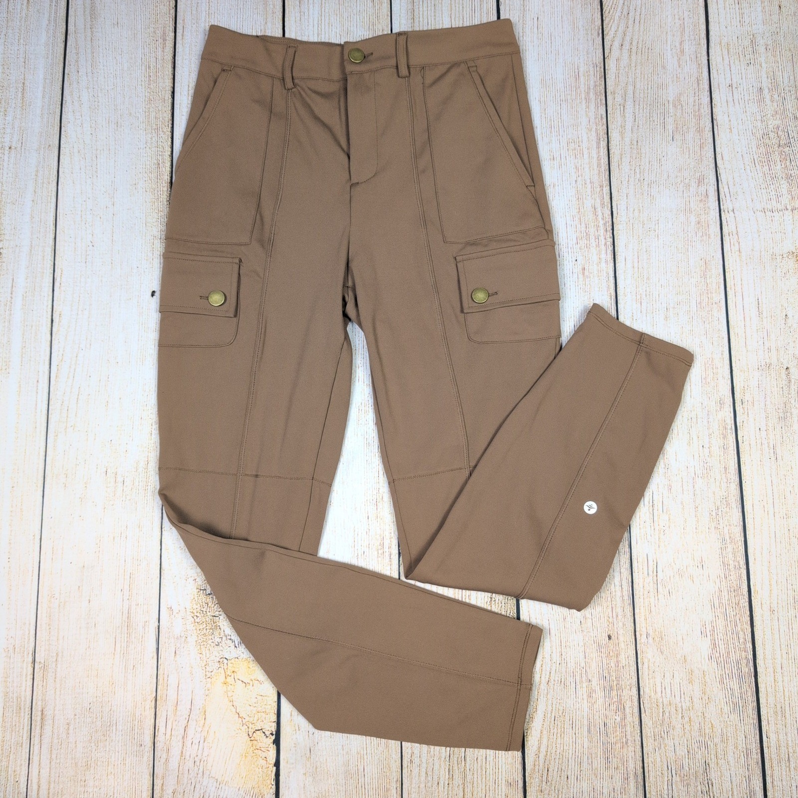Halara Womens Brown Utility Cargo Pants with Pockets Small Size Casual Comfort-image