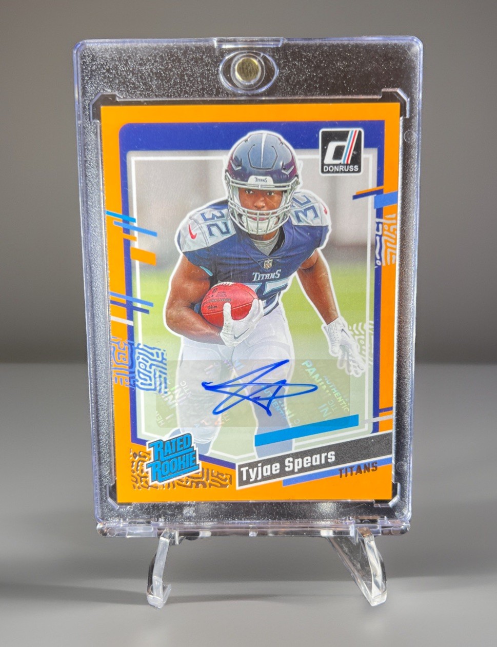 2023 Panini Donruss - Rated Rookie Tyjae Spears #396 Orange Autographs (AU, RC)