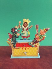 Scarce 1950's Ruhl Ruehl Tin Wind-up Punch  Judy Theatre Tinplate