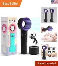 Stylish Bladeless Battery Powered Mini Fan – Essential for Eyelash Extensions