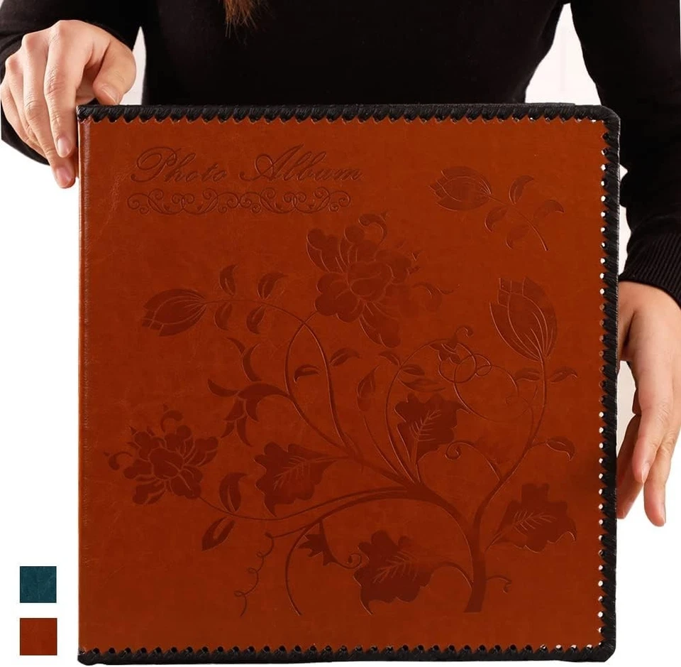 Álbum de fotos clásico de cuero con páginas hágalo usted mismo para recuerdos personalizados - 80 páginas Foto 3 de 4